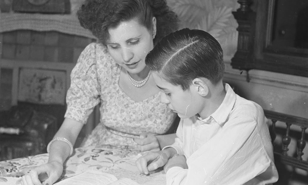 Old Black and White Photo of Tutor and Student